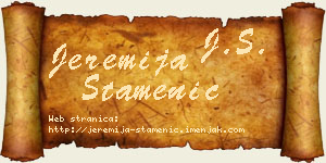 Jeremija Stamenić vizit kartica